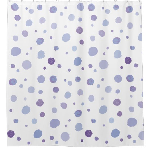 手絵を描水玉模様 シャワーカーテン (正面)