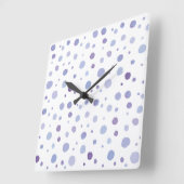 手絵を描水玉模様 スクエア壁時計 (傾斜)