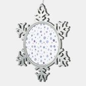 手絵を描水玉模様 スノーフレークピューターオーナメント (右)