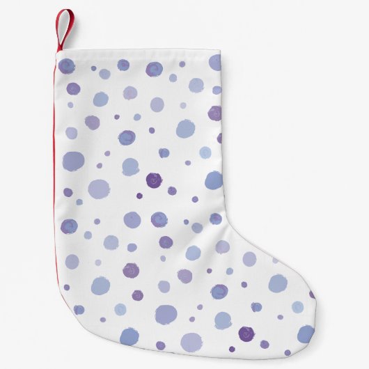 手絵を描水玉模様 スモールクリスマスストッキング (正面)