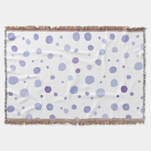 手絵を描水玉模様 スローブランケット (正面)