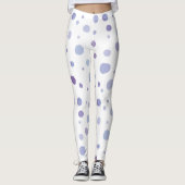 手絵を描水玉模様 レギンス (正面)