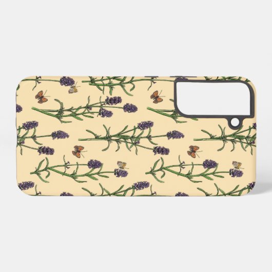 手絵を描水色と水模様 SAMSUNG GALAXYケース (裏面横)