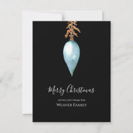 手絵を描水色のユニークシンプルクリスマス シーズンカード