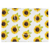 手絵を描水色ひまわり模様 ラージペーパーバッグ (裏面)