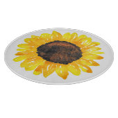 手絵を描水色ひまわり2 カッティングボード (角)