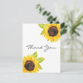 手絵を描水色ひまわり サンキューカード (スタンド正面)