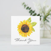 手絵を描水色ひまわり サンキューカード (スタンド正面)