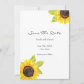 手絵を描水色ひまわり セーブザデート (正面)