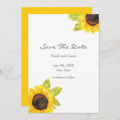 手絵を描水色ひまわり セーブザデート (正面/裏面)