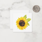 手絵を描水色ひまわり ノートカード (正面/裏面インサイチュ)