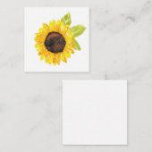 手絵を描水色ひまわり ノートカード (正面/裏面)