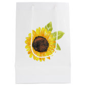 手絵を描水色ひまわり ミディアムペーパーバッグ (裏面)