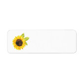手絵を描水色ひまわり ラベル (正面)