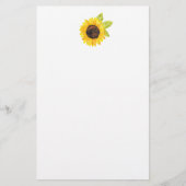 手絵を描水色ひまわり 便箋 (正面)