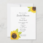 手絵を描水色ひまわり 招待状 (正面)