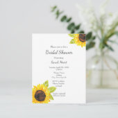 手絵を描水色ひまわり 招待状 (スタンド正面)