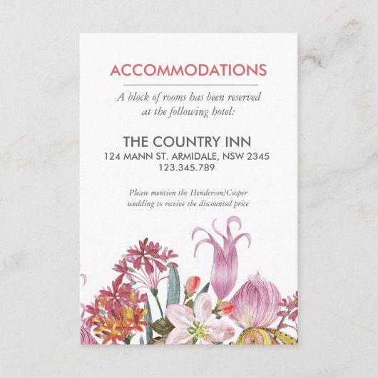 手絵を描水色エキゾチック結婚花 エンクロージャーカード (正面)