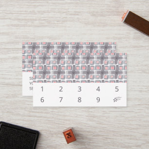 手絵を描水色タイルシンプル模様10 ロイヤリティカード