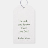 手絵を描水色デイジーカスタムバイブル詩 ギフトタグ (裏面)