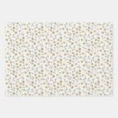 手絵を描水色パターン(の模様が)ある ラッピングペーパーシート (正面2)