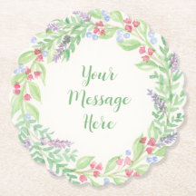 手絵を描水色フローラリース