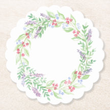 手絵を描水色フローラリース