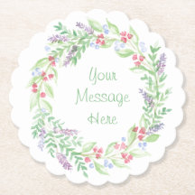 手絵を描水色フローラリース