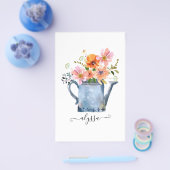 手絵を描水色フローラ チラシ (シングル)