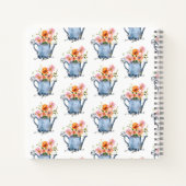 手絵を描水色フローラ ノートブック (裏面)