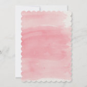 手絵を描水色ブライダルまたはベビーシャワー 招待状 (裏面)