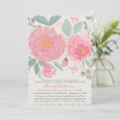 手絵を描水色ブライダルまたはベビーシャワー 招待状 (スタンド正面)