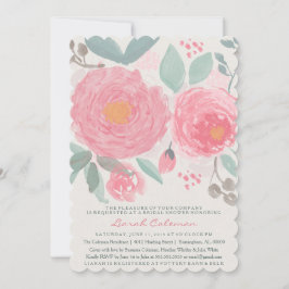 手絵を描水色ブライダルまたはベビーシャワー 招待状