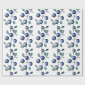 手絵を描水色ブルーベリー ラッピングペーパー (フラット)
