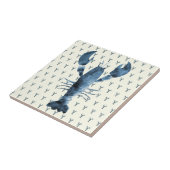 手絵を描水色ブルーロブスター タイル (側面)