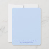 手絵を描水色ラベンダーフローラありがとう ノートカード (裏面)