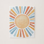 手絵を描水色ヴィンテージ日 ジグソーパズル (縦)