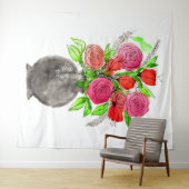 手絵を描水色抽象芸術フローラアート タペストリー (インサイチュ(横))