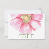 手絵を描水色花 | お祈前に サンキューカード (正面)