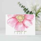 手絵を描水色花 | お祈前に サンキューカード (スタンド正面)