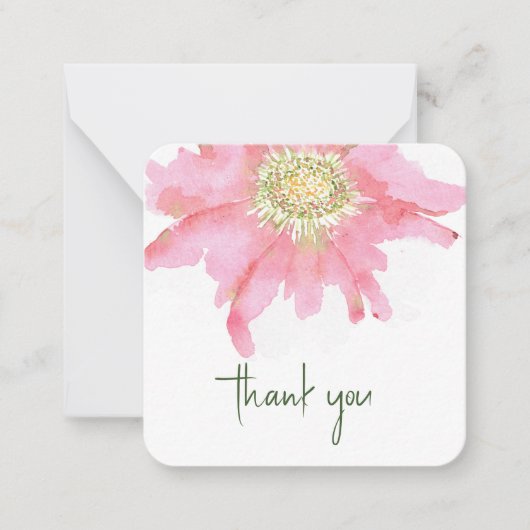 手絵を描水色花 | カスタム ノートカード (正面)