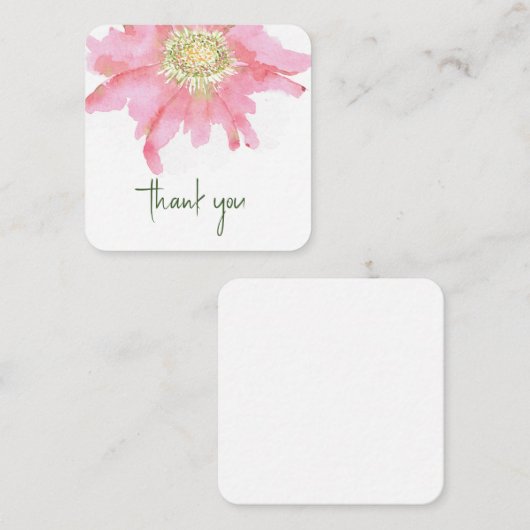 手絵を描水色花 | カスタム ノートカード (正面/裏面)