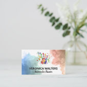 手絵を描水色 | クリエイティブ芸術 ロイヤリティカード (スタンド正面)