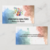 手絵を描水色 | クリエイティブ芸術 ロイヤリティカード (正面/裏面)