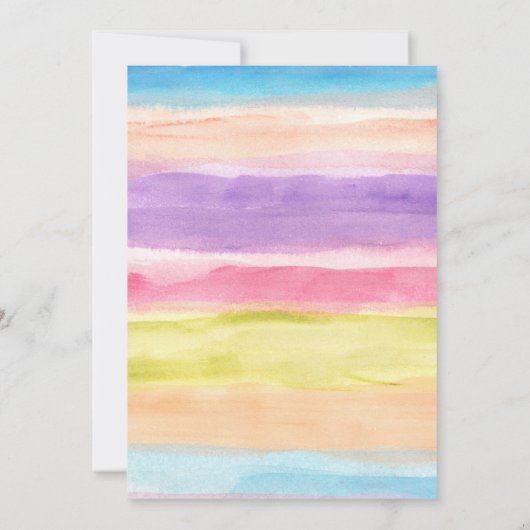 手絵を描水色 招待状 (裏面)