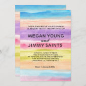 手絵を描水色 招待状 (正面/裏面)