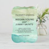 手絵を描水色 招待状 (スタンド正面)