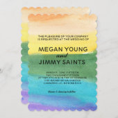 手絵を描水色 招待状 (正面/裏面)