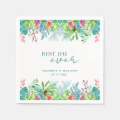 手絵を描熱帯結婚花 スタンダードカクテルナプキン (正面)