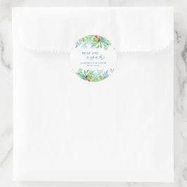 手絵を描熱帯結婚花 ラウンドシール